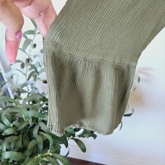 TORRID Mini Gauze Lace-Up Skater Dress Olive Green 4X - Picture 5 of 14